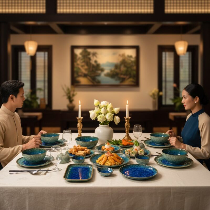 Một bàn tiệc sang trọng tại nhà hàng cao cấp ở ...
