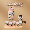 Bộ bình nước dáng trụ kèm hũ trà men loang đỏ hoạ tiết cây lá BT-BN29 - Ảnh đại diện