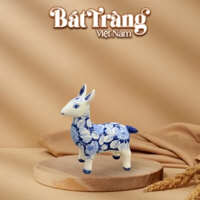 Tượng dê hoa văn men lam vẽ tay BT-TG18 - Ảnh đại diện