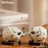 Tượng Gốm Sứ Voi Con Ngộ Nghĩnh Vẽ Hoa Xanh, Đỏ BT-TG10 - Chi tiết 3