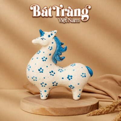 Tượng Ngựa Gốm Sứ Bát Tràng Dáng Thấp Trang Trí - Ảnh đại diện
