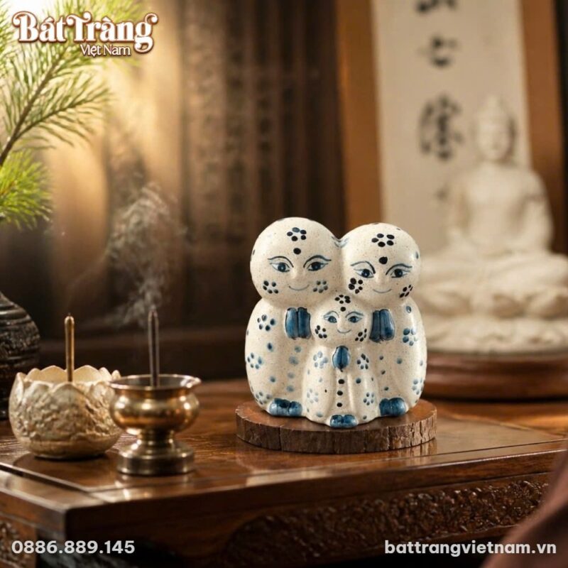 Tượng Tam Niệm Gốm Sứ Bát Tràng Bình An BT-TG12 - Chi tiết 3
