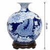 Kích thước Bình hút lộc men lam vẽ vàng hoạ tiết Cá chép hoá rồng BT-BHL119