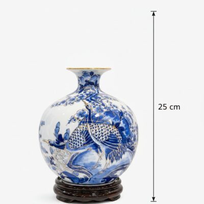 Kích thước Bình hút lộc men lam vẽ vàng hoạ tiết Phú Quý Trường Thọ BT-BHL118