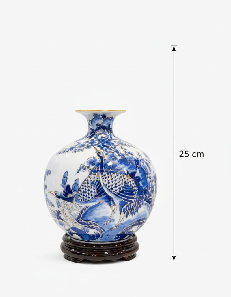 Kích thước Bình hút lộc men lam vẽ vàng hoạ tiết Phú Quý Trường Thọ BT-BHL118