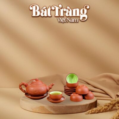 Bộ ấm chén gốm tử sa khắc nổi hoa đào Bát Tràng BT-AC93 - Ảnh đại diện