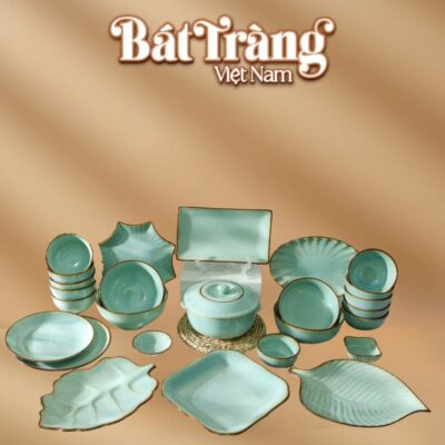 Bộ bát đĩa gia đình men ngọc viền nâu 26 chi tiết BT-BD145 - Ảnh đại diện