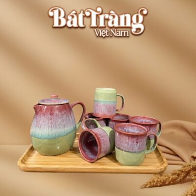Bộ bình uống trà chanh trà đá mùa hè men hoả biến màu măng cụt BT-BN42 - Ảnh đại diện