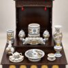 Bộ đồ thờ thần tài thổ địa men trắng hoạ tiết đắp nổi BT-ĐT193