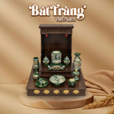 Bộ đồ thờ thần tài thổ địa men xanh lá hoạ tiết đắp nổi BT-ĐT196 - Ảnh đại diện