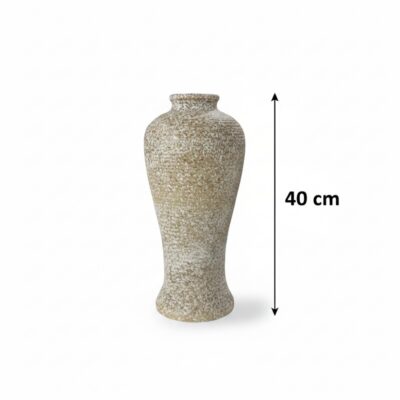 Kích thước Lọ hoa dáng chân đèn cao men wasabi nâu cao 40cm BT-LH146