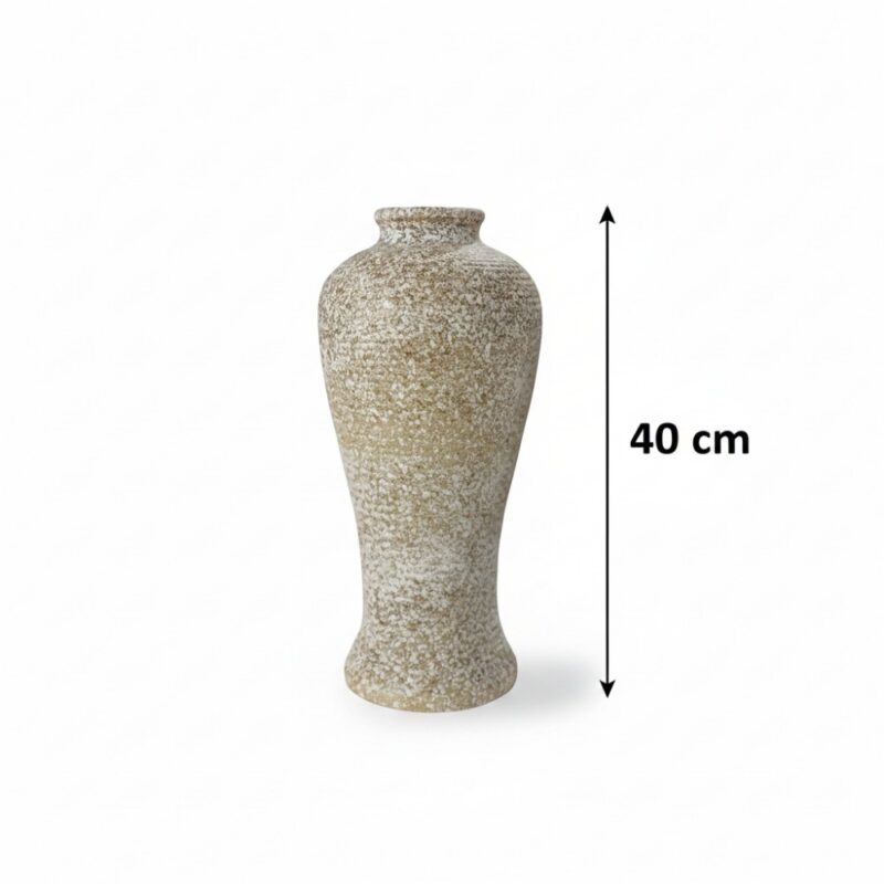 Kích thước Lọ hoa dáng chân đèn cao men wasabi nâu cao 40cm BT-LH146