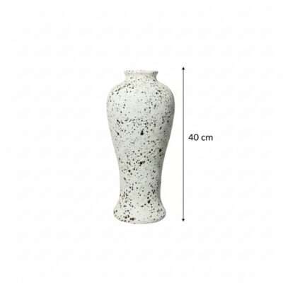 Kích thước Lọ hoa dáng chân đèn cao men wasabi trắng cao 40cm BT-LH147