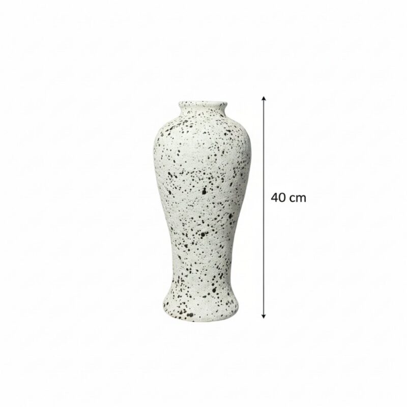 Kích thước Lọ hoa dáng chân đèn cao men wasabi trắng cao 40cm BT-LH147