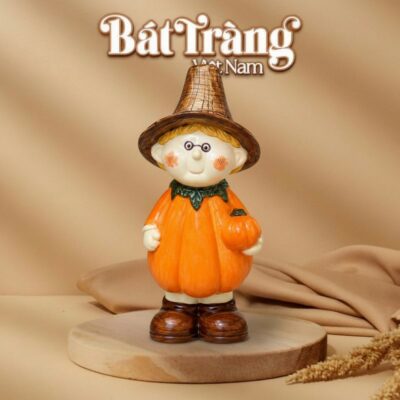 Tượng trang trí hình bí ngô đeo kính dễ thương Halloween BT-TG23