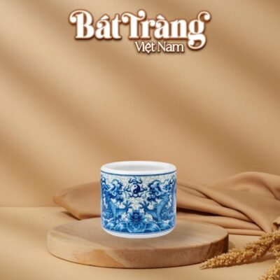 Bát hương thờ hoạ tiết rồng men lam gấm ngọc BT-ĐT203 - Ảnh đại diện