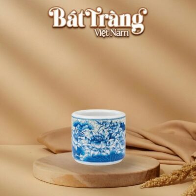 Bát hương thờ hoạ tiết sen men lam gấm ngọc BT-ĐT202 - Ảnh đại diện