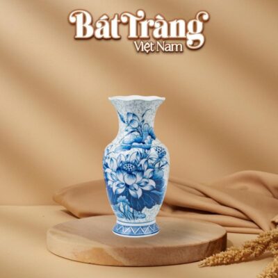 Lọ hoa thờ miệng lượn men gấm ngọc hoạ tiết hoa sen BT-ĐT208 - Ảnh đại diện