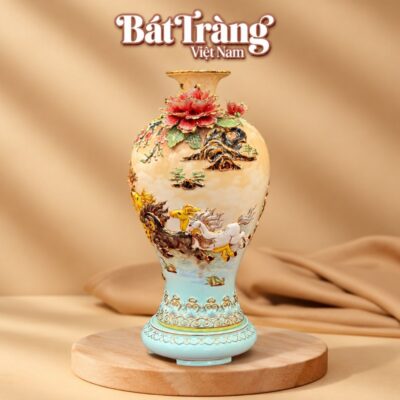 Mai bình tích lộc đắp nổi vẽ vàng hoạ tiết Mã đáo thành công BT-MB25 - Ảnh đại diện